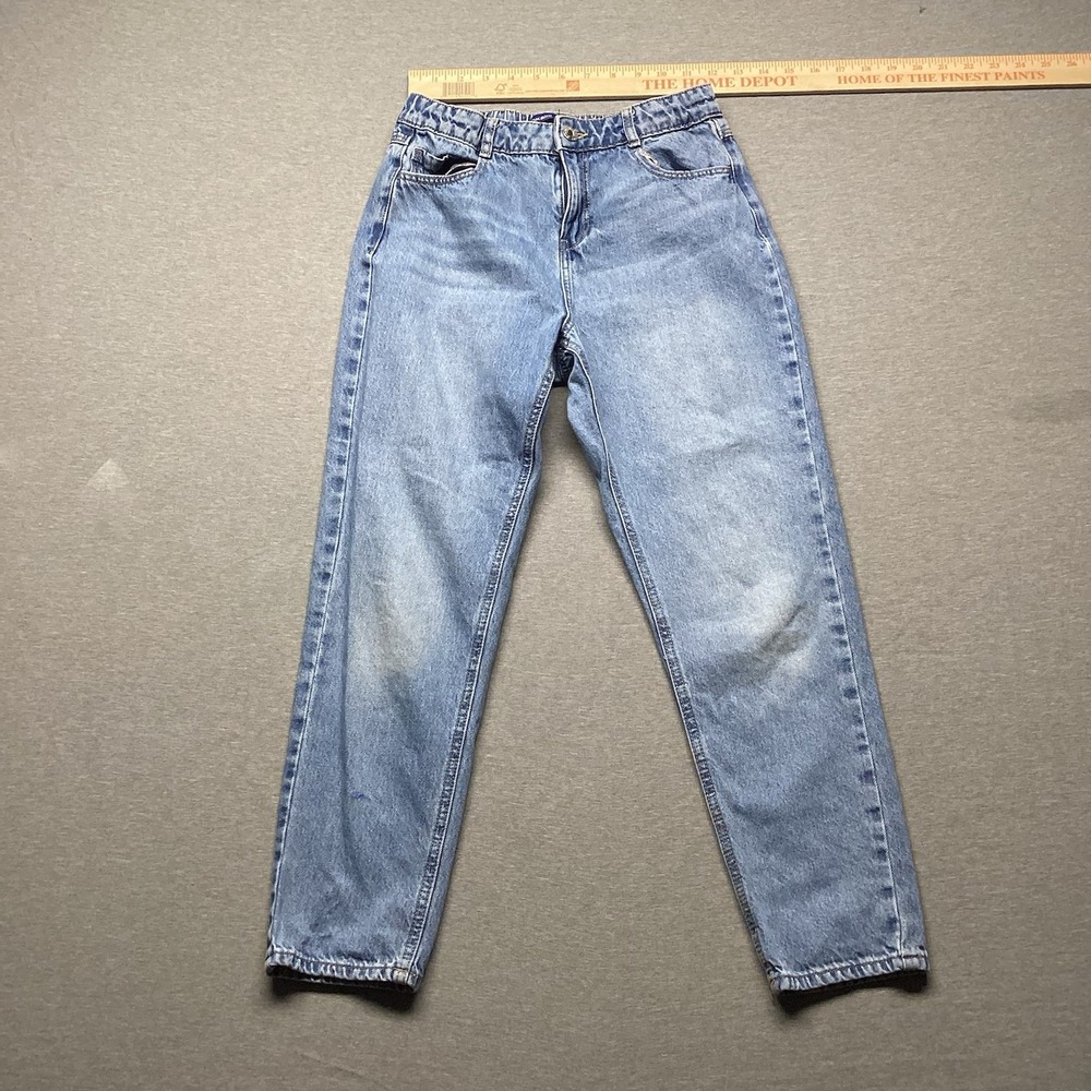 Okaidi Girls Jeans 12 A/Y 152cm Light Wash Elastic Adjustable Waist Mom Fit